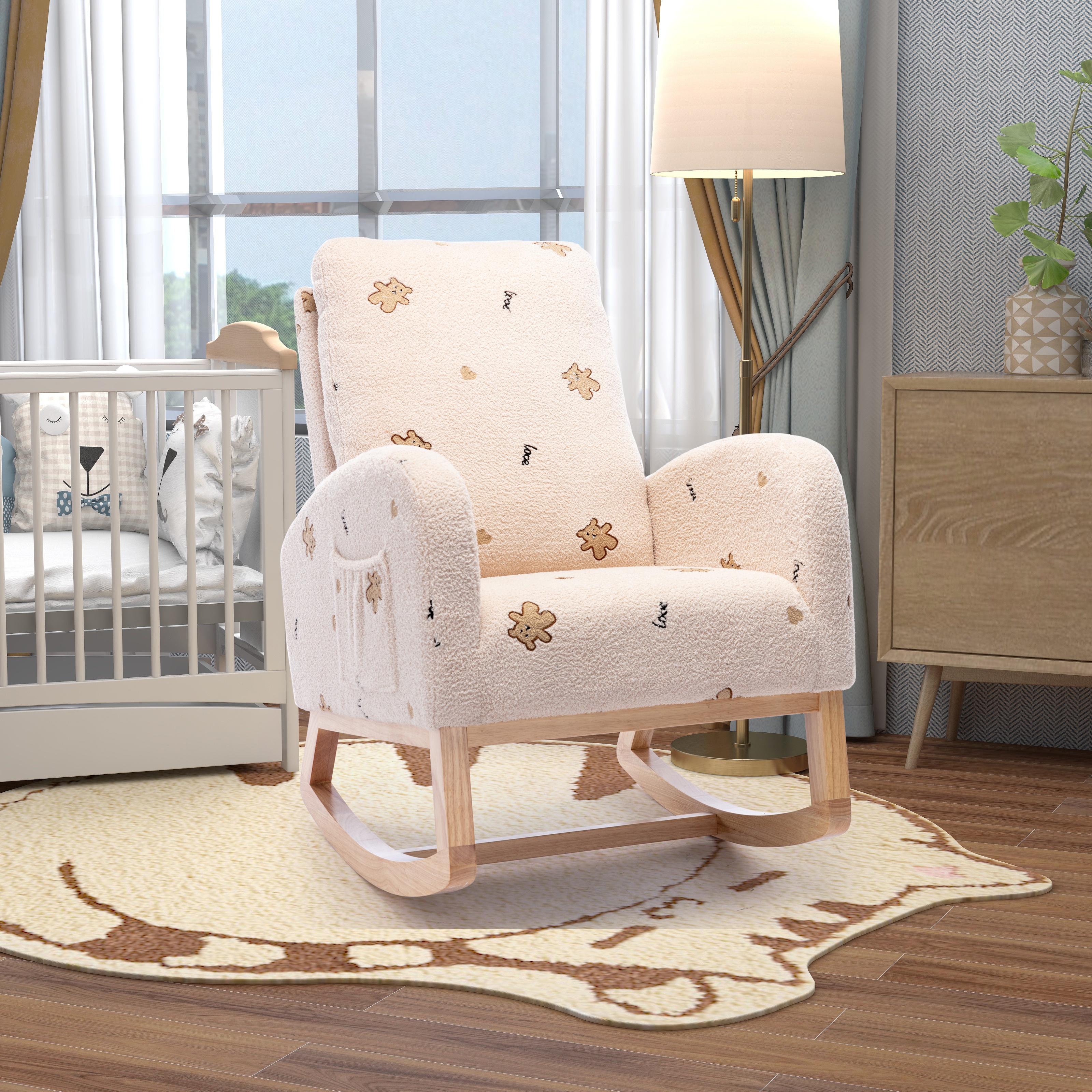 26.8 W Wooden Rocking Chair for Nursery Accent Rocker Armchair Bed Bath Beyond 36389883
