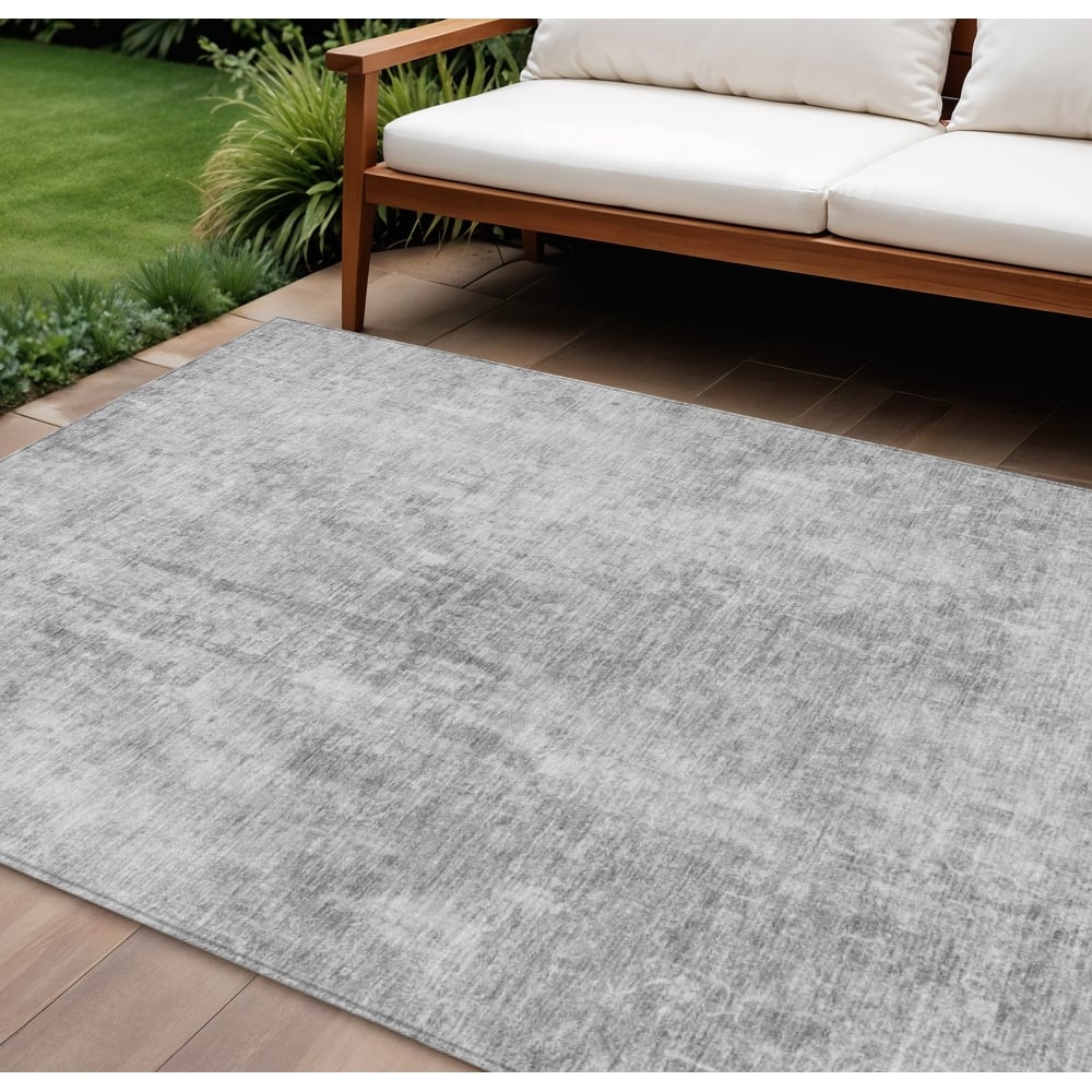 HomeRoots Abstract Transitional Rectangle Outdoor Rug