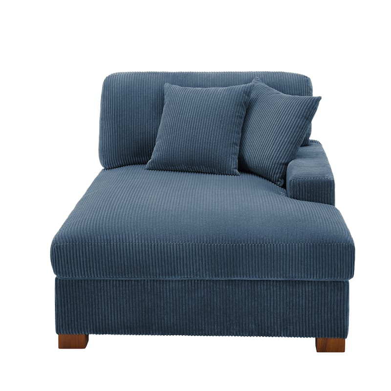 Modern Corduroy Indoor Chaise Lounge Couch with Pillows