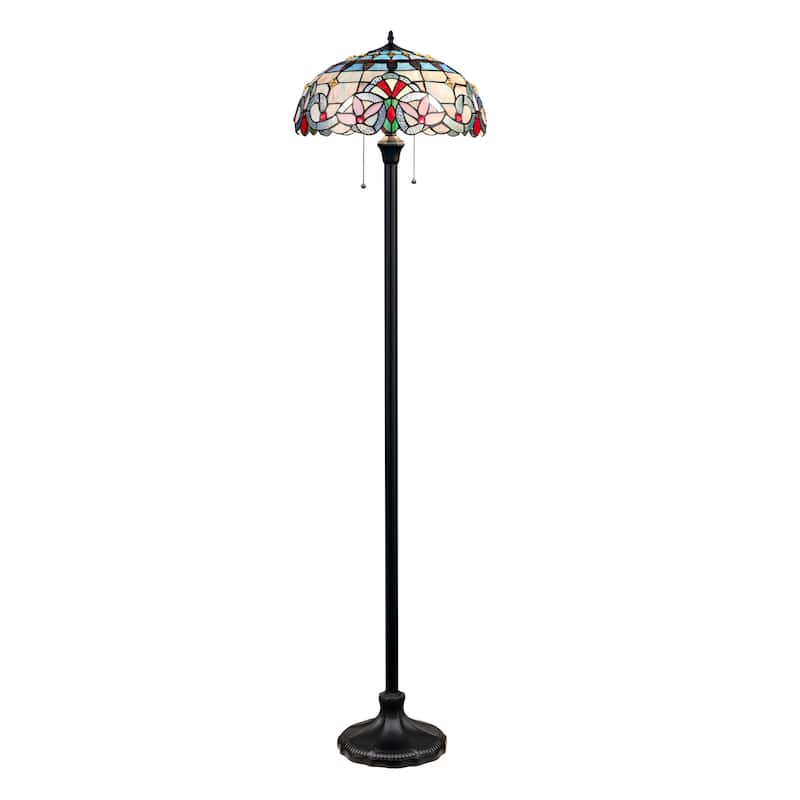 Tiffany-Style Victorian Design Dark Bronze Floor Lamp - Dark Bronze - Dark Bronze