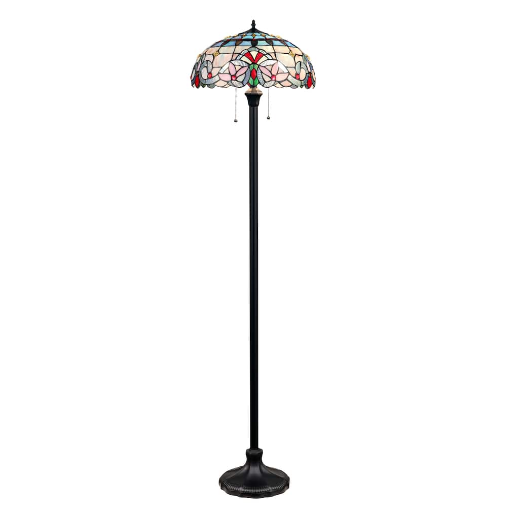 Tiffany-Style Victorian Design Dark Bronze Floor Lamp - Dark Bronze - Dark Bronze