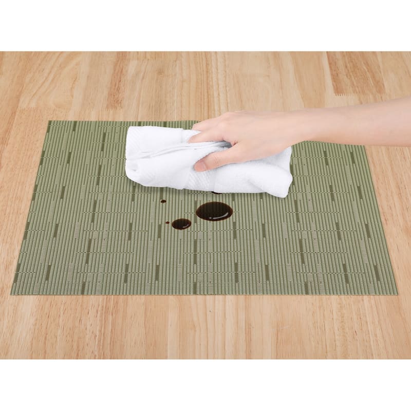 Placemats Set of 6 PVC Placemats for Kitchen Dining Table Washable - 18*12Inch