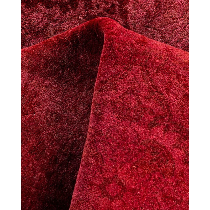 Contemporary Overdyed Wool Hand Knotted Area Rug - 3' 2" x 5' 3"