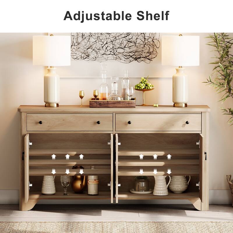 WAMPAT 59" Large Sideboard Buffet Cabinet with Storage