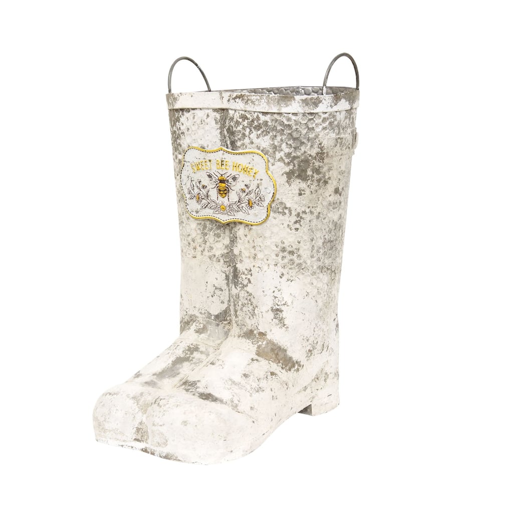 Sweet Bee Honey Metal Boots Planter