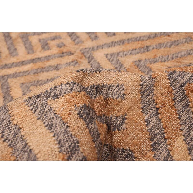 ECARPETGALLERY Flat-Weave Palas Denizli Tan Jute Kilim - 5'6 x 7'8