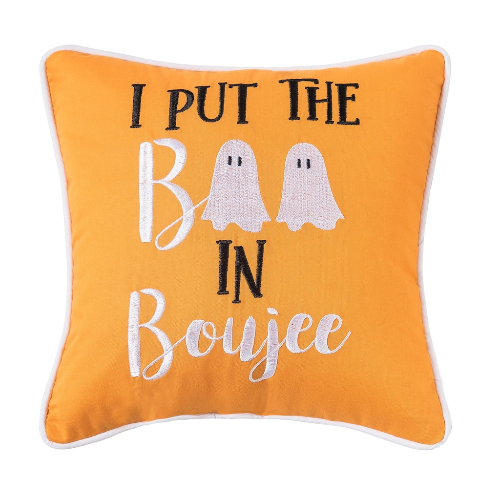10" x 10" I Put The Boo In Boujee Halloween Small/Petite Accent Pillow
