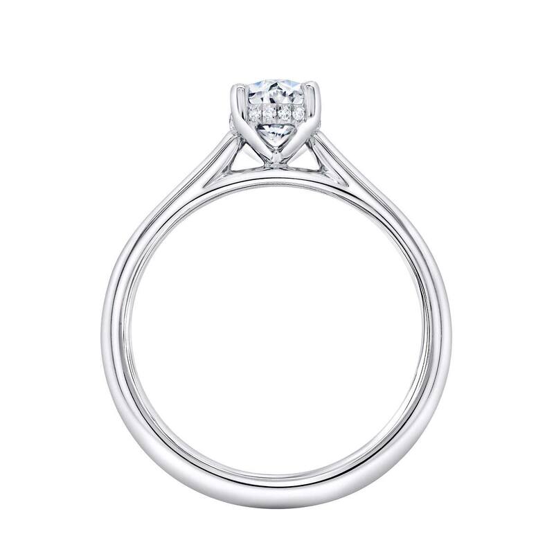 G/VVS 1.30Ct Oval Diamond Solitaire Engagement Ring in White Gold Lab Grown