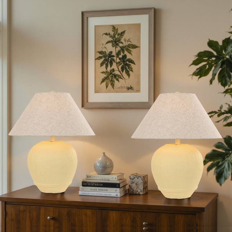 Ceramic Table Lamp with Linen Shade