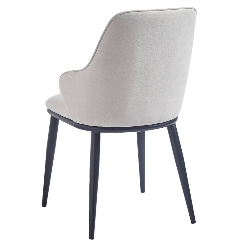 Contemporary Fabric and Metal Dining Chair, Set of 2