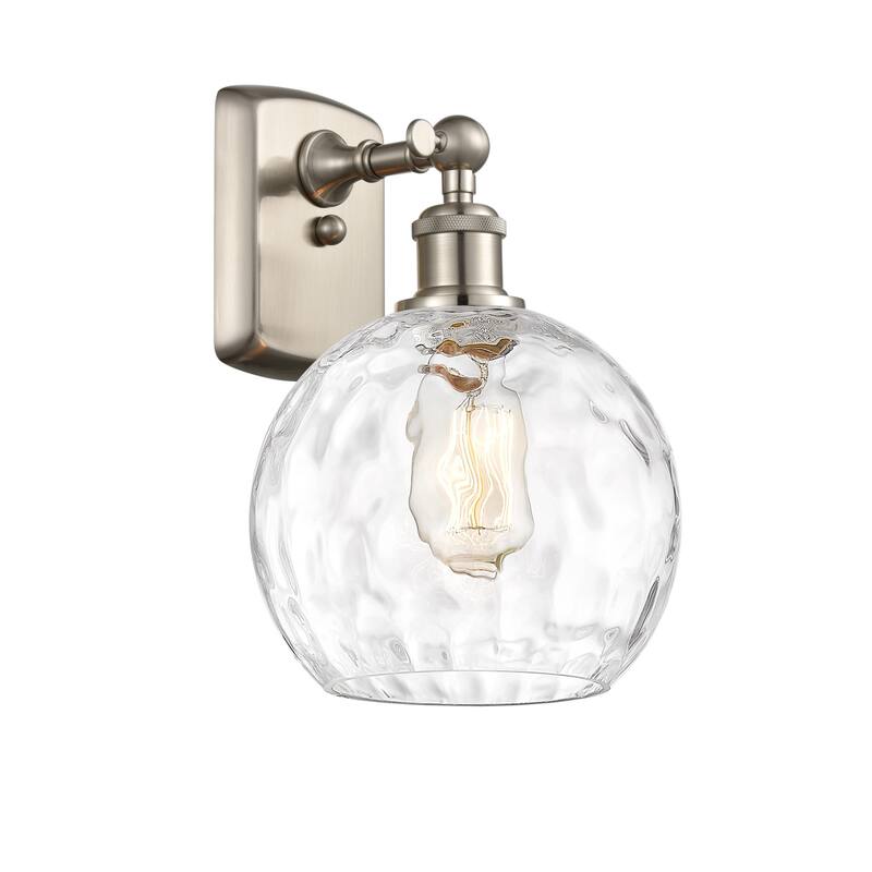 Innovations Lighting 516-1W-13-8 Athens Sconce Athens 13" Tall Wall - Brushed Satin Nickel / Clear Water Glass