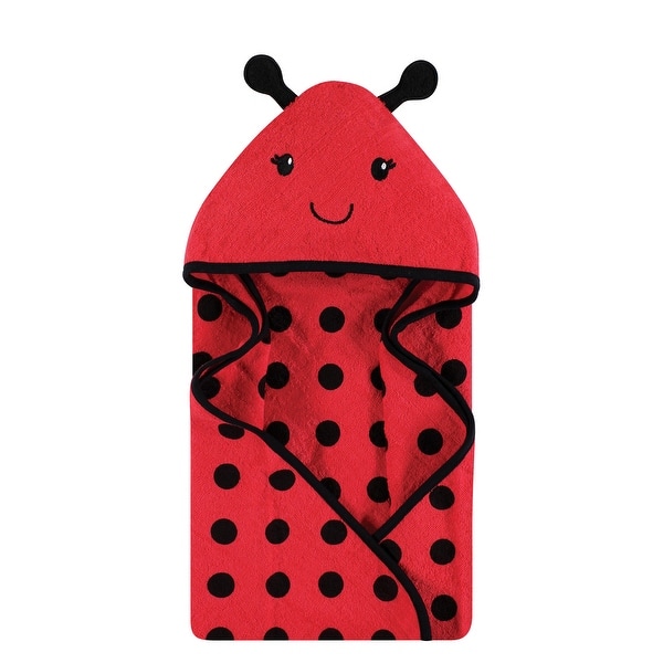 slide 1 of 1, Hudson Baby Unisex Baby Cotton Animal Face Hooded Towel, Red Ladybug, One Size - Red Ladybug - One Size One Size - Red Ladybug