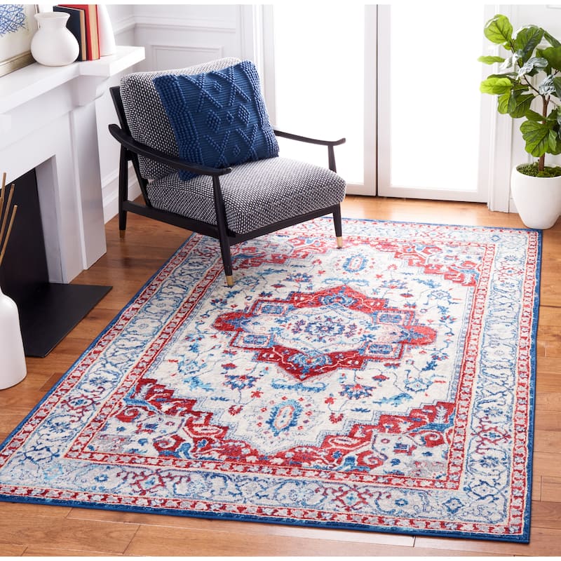 SAFAVIEH, Brentwood Eustachia Oriental Distressed Rug - 5'3" x 7'6"