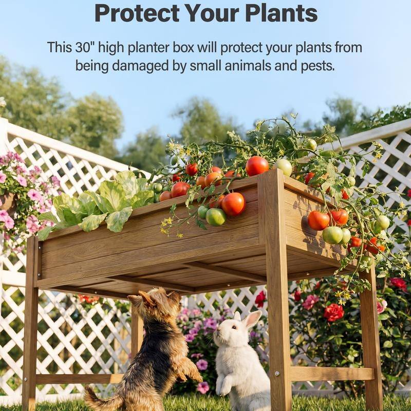 WINSOON All Weather HIPS Raised Garden Bed with Drainage Holes