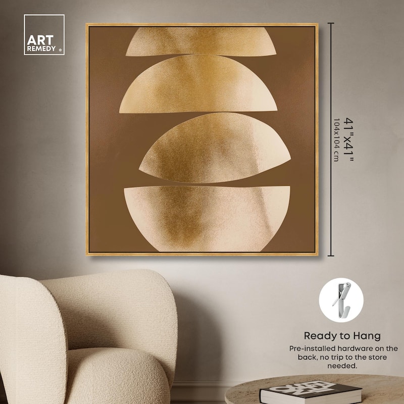 Golden Crescents II Canvas by Art Remedy