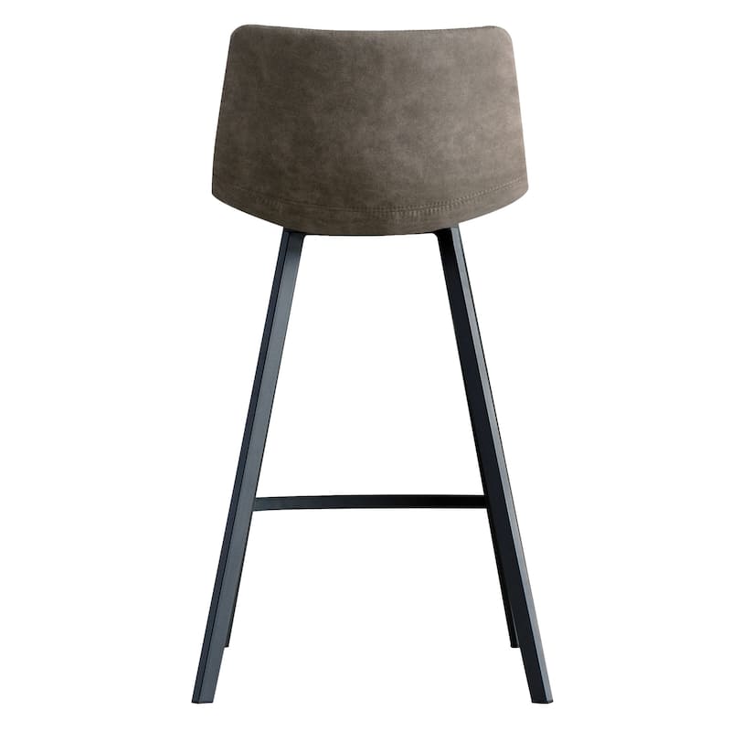 Leick Home Upholstered Steel Base Microfiber Bar Stool Set of 2 - N/A