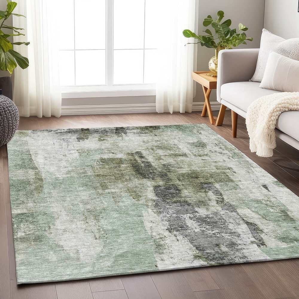 Machine Washable Indoor/ Outdoor Contemporary Chantille Rug
