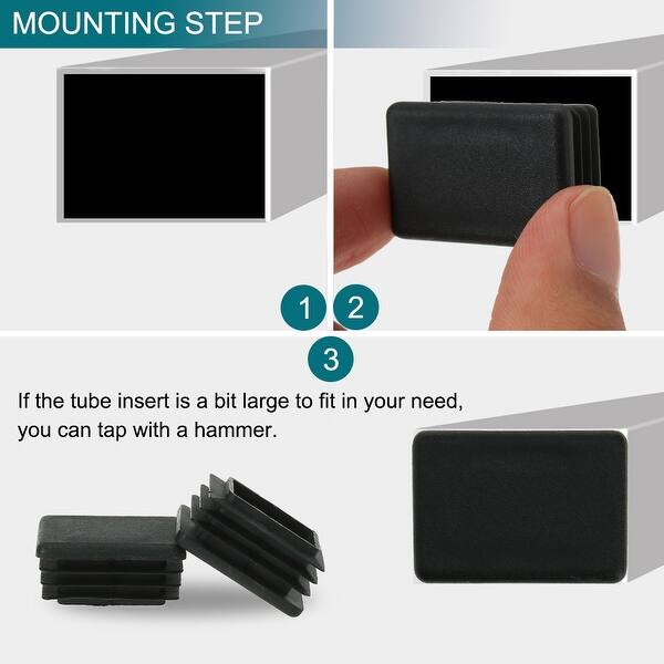 Shop 20 X 30mm Plastic Rectangle Tube Inserts End Cover Cap Furniture Glide Chair Table Bench Feet Floor Protector 11pcs Overstock 28709122