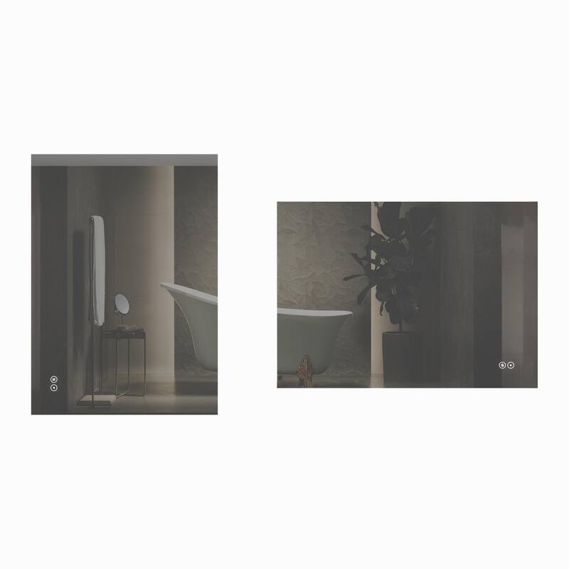 CB HOME LED Bathroom Mirror, Lighted Wall Mounted Vanity Mirror, Anti-fog, Backlit, Dimmable, Frameless, Horizontally/Vertically