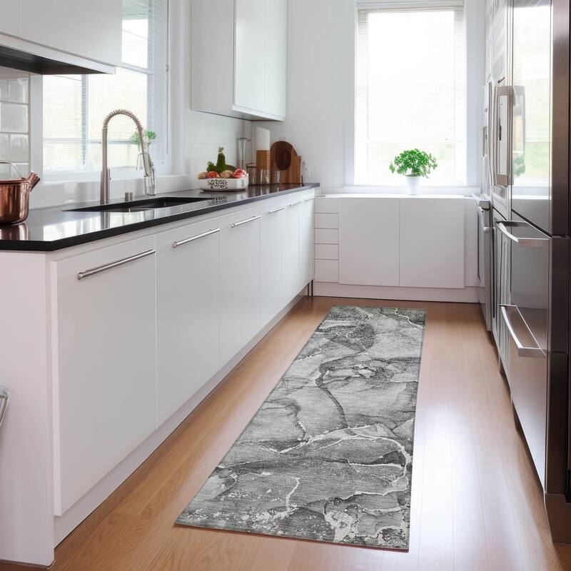 Lalu Artistic Abstract Weather Resistant Classic Meets Modern Outdoor Rug