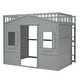 preview thumbnail 19 of 22, Full Size House Loft Bed With Ladder-Gray