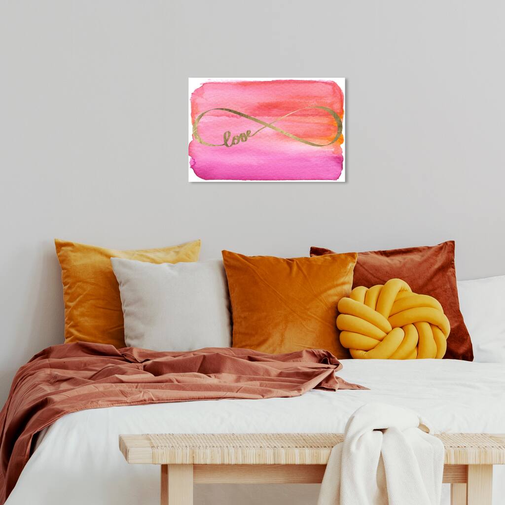 Wynwood Studio Canvas Typography and Quotes Love Infinity Gold Pink and Gold Modern & Contemporary Wall Art Canvas Print