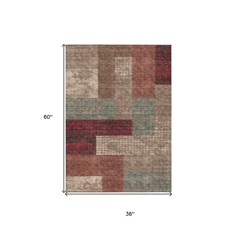 HomeRoots Geometric Transitional Rectangle Outdoor Rug