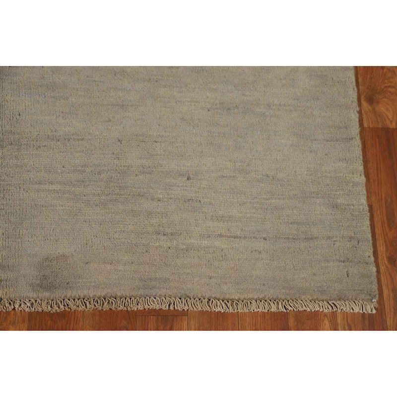 Hand Knotted Oriental 100% Wool Carpet Modern Modern Beige & Ivories Gabbeh Area Rug - 5' 10'' X 4' 3''