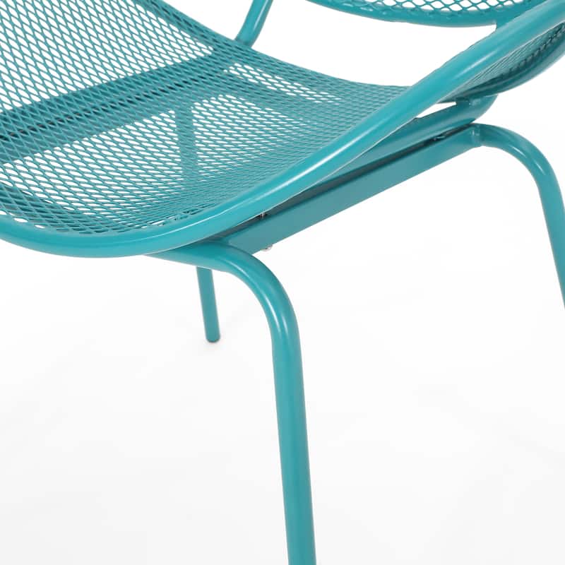 Roomfitters Modern Accent Chair, Stylish Mesh Patio Seating, Lightweight Durable Design for Comfort, Teal (Set of 2)