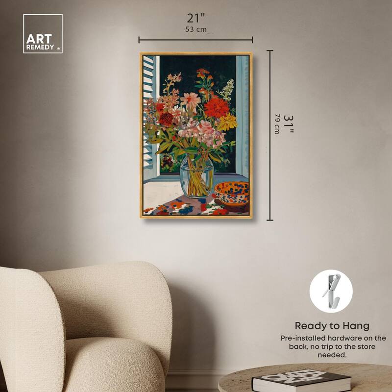 Vase on a Windowsill Canvas by Art Remedy