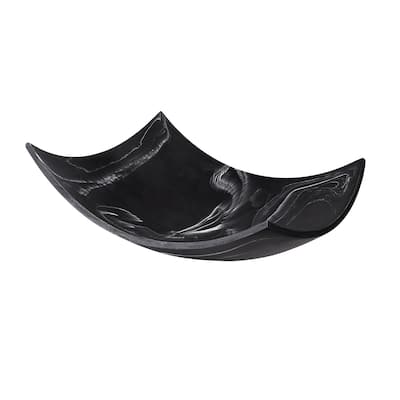 Creative Scents Black Marble Look Fruit Bowl for Kitchen Counter