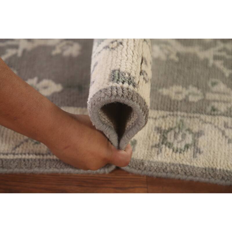 Oushak Oriental Runner Rug Hand-Knotted Wool Carpet - 2'7"x 11'8"