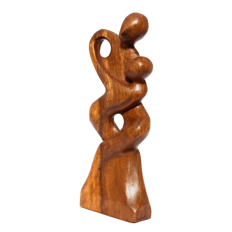 12" Wooden Handmade Abstract Sculpture Statue Handcrafted "Forever Mine" Gift Home Decor Figurine Decoration Hand Carved
