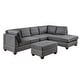 preview thumbnail 10 of 38, L-shape Reversible Sectional Sofa with Storage Ottoman Rivet Ornament