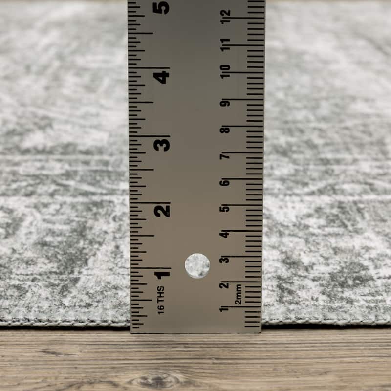 Style Haven Marissa Washable Distressed Oriental Sage Green/ Grey Area Rug