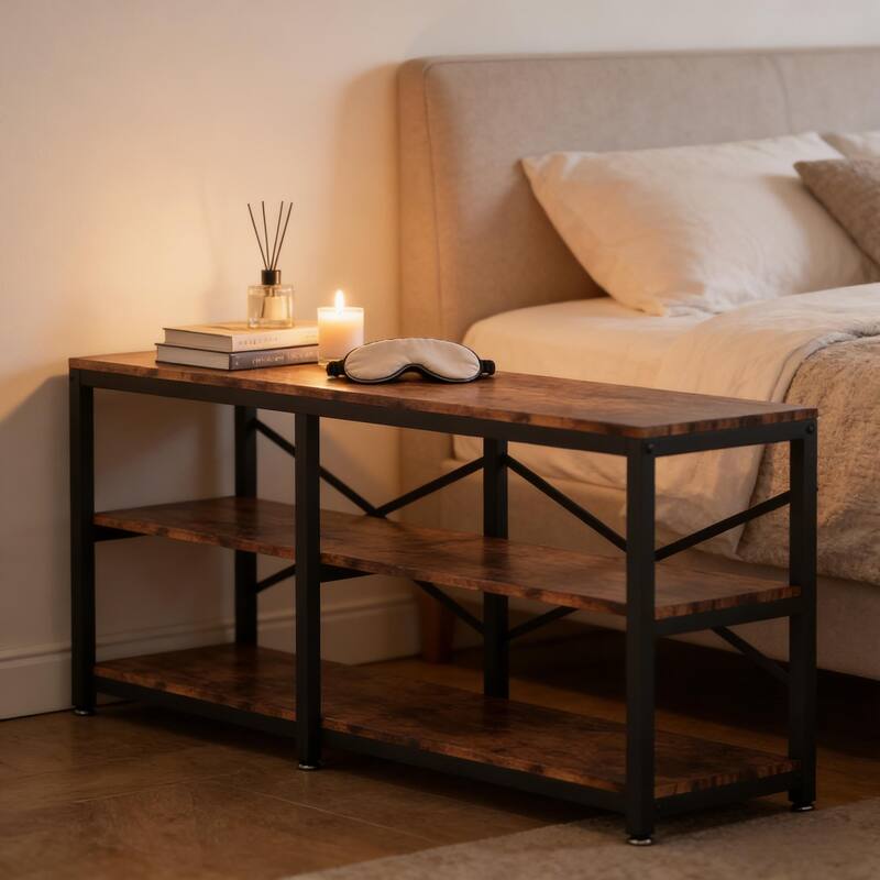 Rustic Farmhouse 3-Tier Hall Console Table