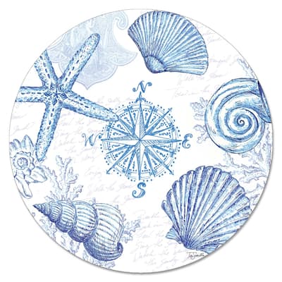 Glass Lazy Susan - Coastal Sketch - 13x.044