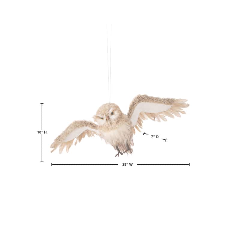 28" Winter Chalet Flying Feather Owl