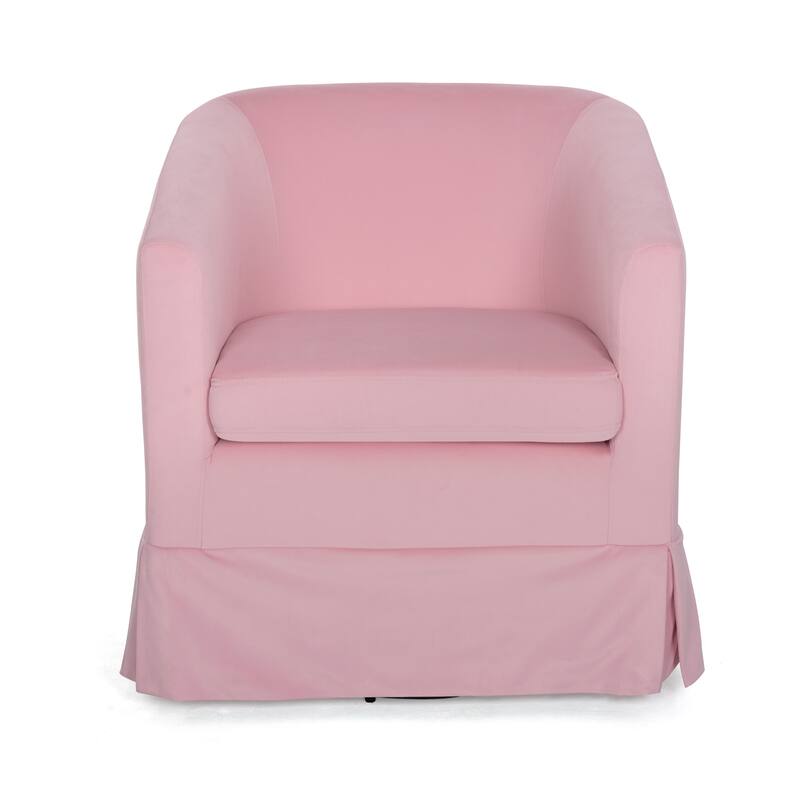 Solid Wood Frame Padded Seat Swivel Chair.