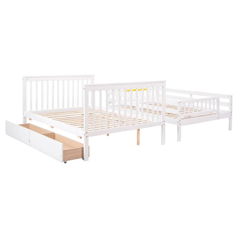 Bunk Bed with 2 Drawers and Staircases