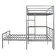 preview thumbnail 6 of 7, Twin Over Full Bunk Bed with Desk, Metal Bed with Ladder, Kid's Bed with Quality Slats for Bedroom, Metallic Silver