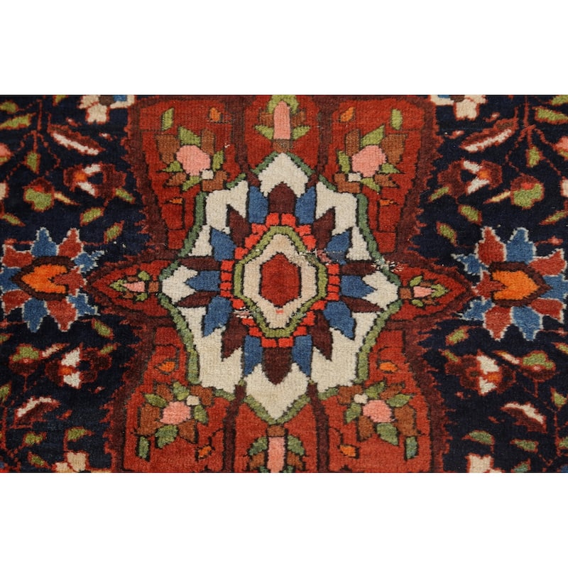Antique Vegetable Dye Floral Sarouk Farahan Persian Area Rug Handmade - 3'5" x 4'10"