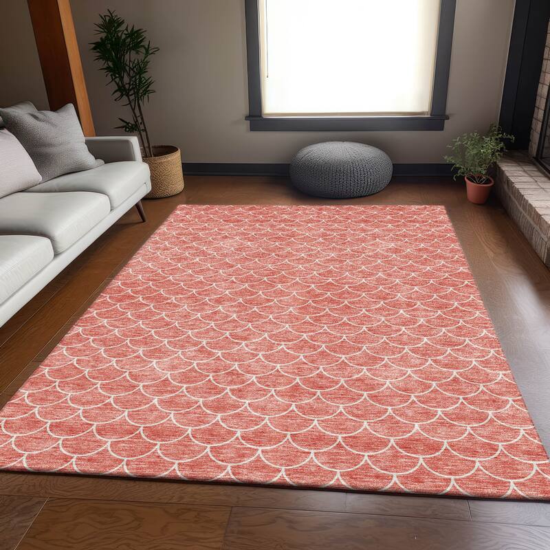 Premium Washable Super Soft Geo Scallops Mayfield Rug