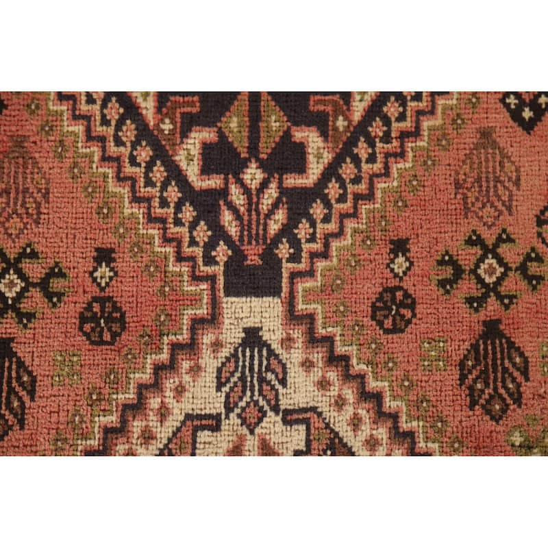Tribal Shiraz Persian Vintage Runner Rug Handmade Wool Carpet - 3'5"x 9'7"