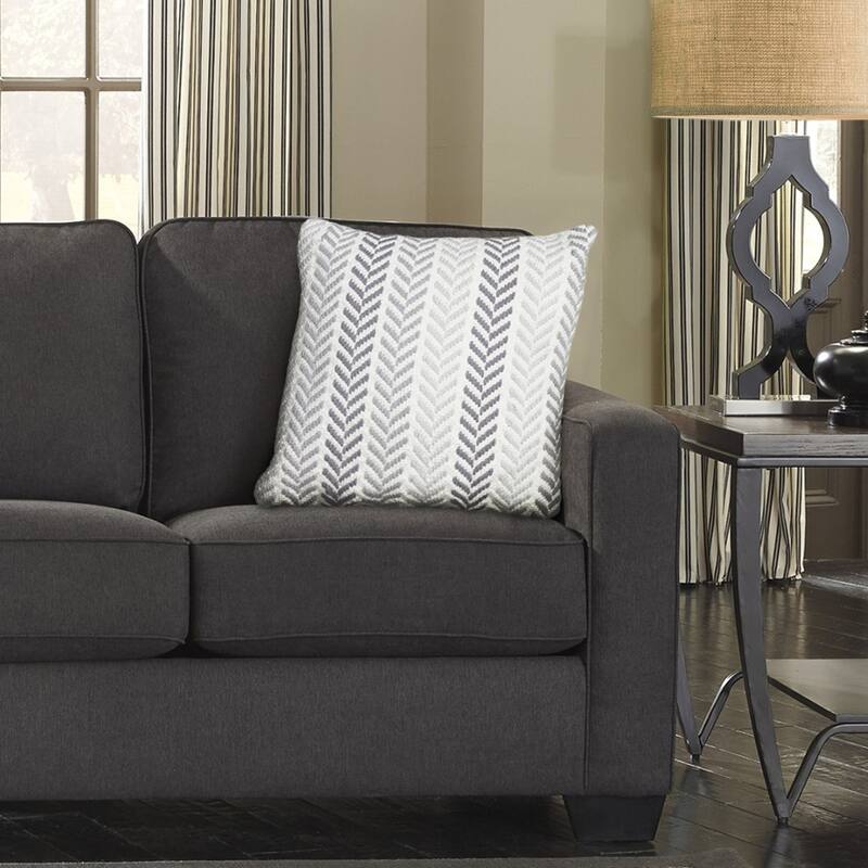 LR Home Grayscale Chevron Throw Pillow 18 inch