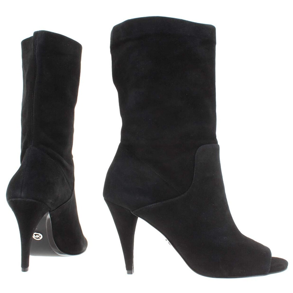 open toe mid calf booties