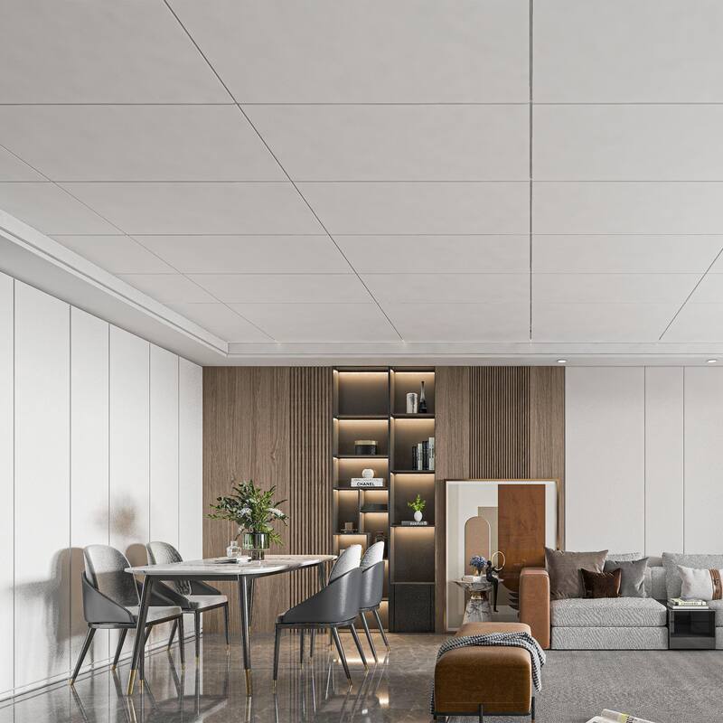 Art3d 2ft x 4ft.Smooth Drop Ceiling Tiles,Lay-in Ceiling Tiles(80sqft/case)