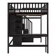 preview thumbnail 13 of 13, Full Size Sturdy Construction & Unique Design Loft Bed with Bookshelf,Drawers,Desk,and Wardrobe,