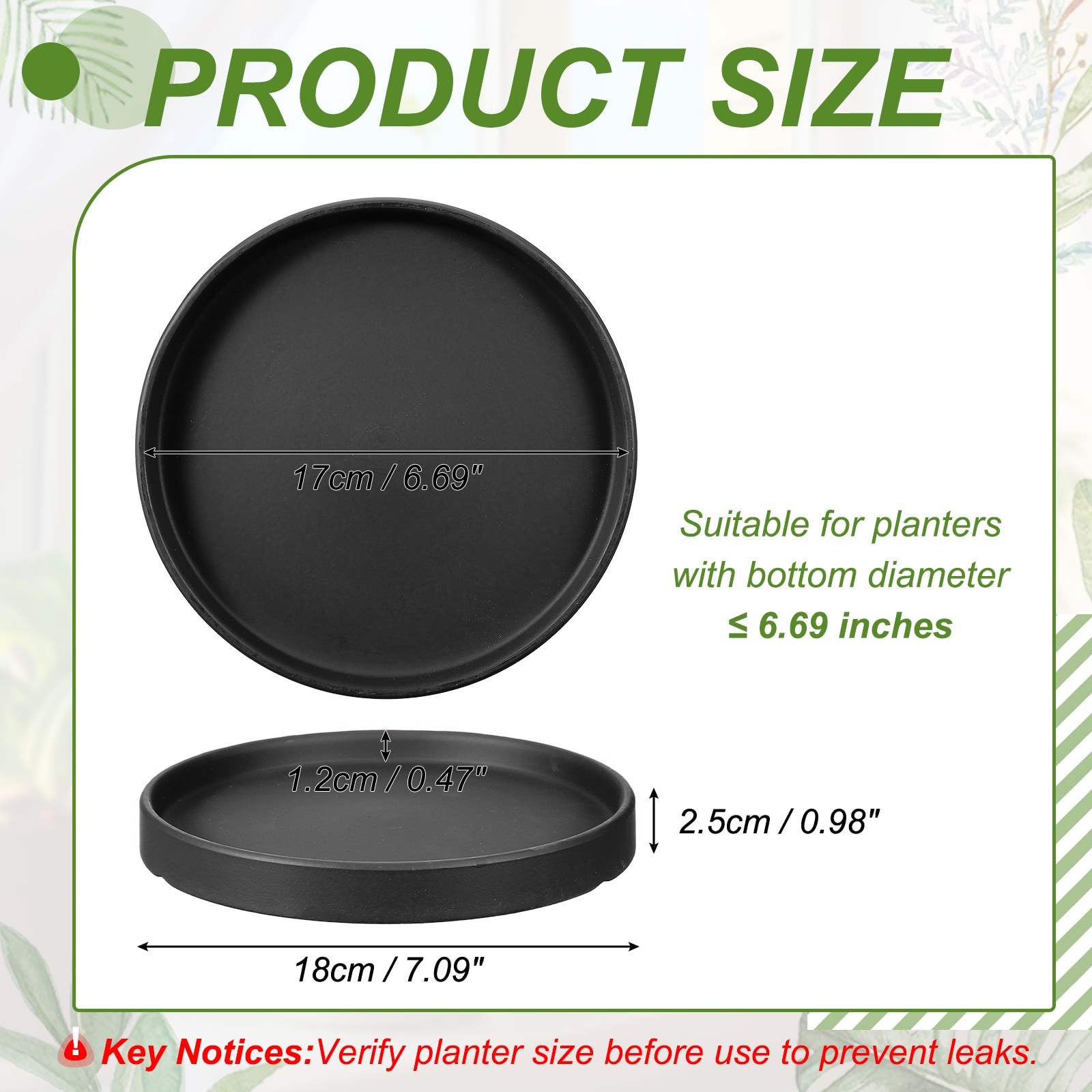 Ceramic Plant Saucers, Round Flower Planter Water Trays Ceramic Plant Saucer Pot Tray