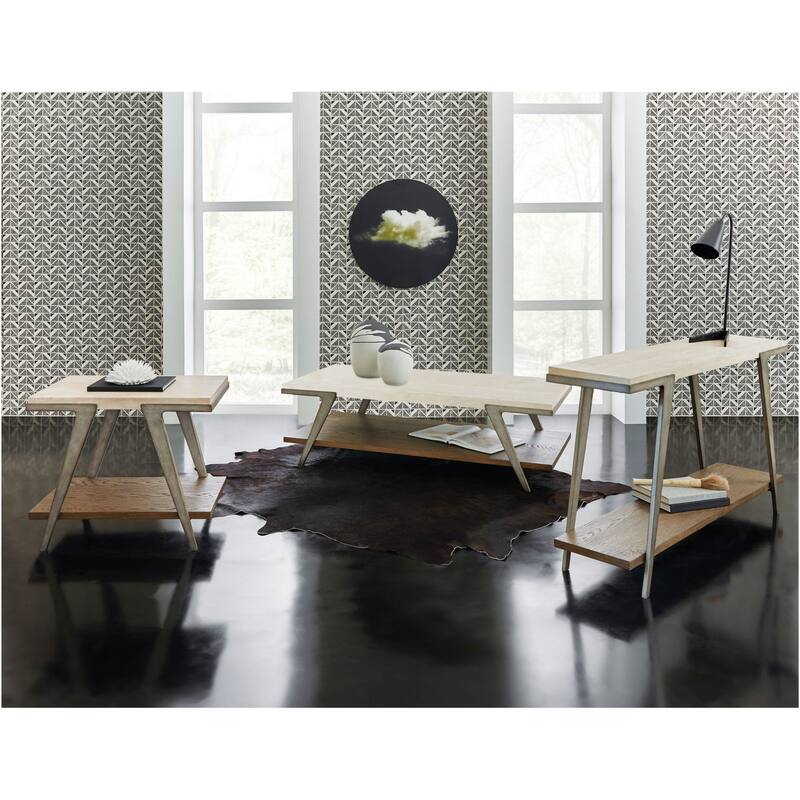 Hooker Furniture 7228-80165-85 Boomerang 14" Wide Marble Top Metal and